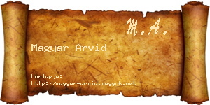 Magyar Arvid névjegykártya